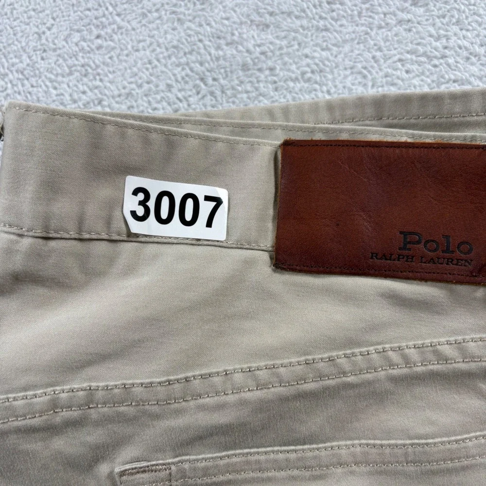 Polo Ralph Lauren Mens 34x32 Tan Five‎ Pocket Stretch Chino Pants Beige Straight